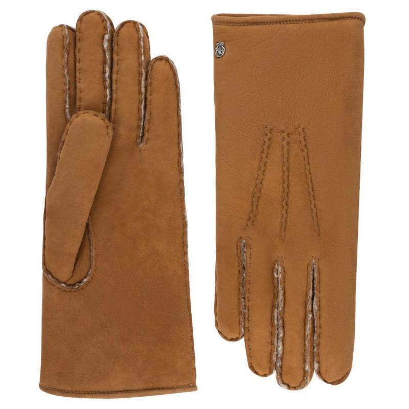 ROECKL - LAMM CURLY Damen Handschuh Lammy Aspen Hazelnut Cognac - Gr. - 7 von ROECKL
