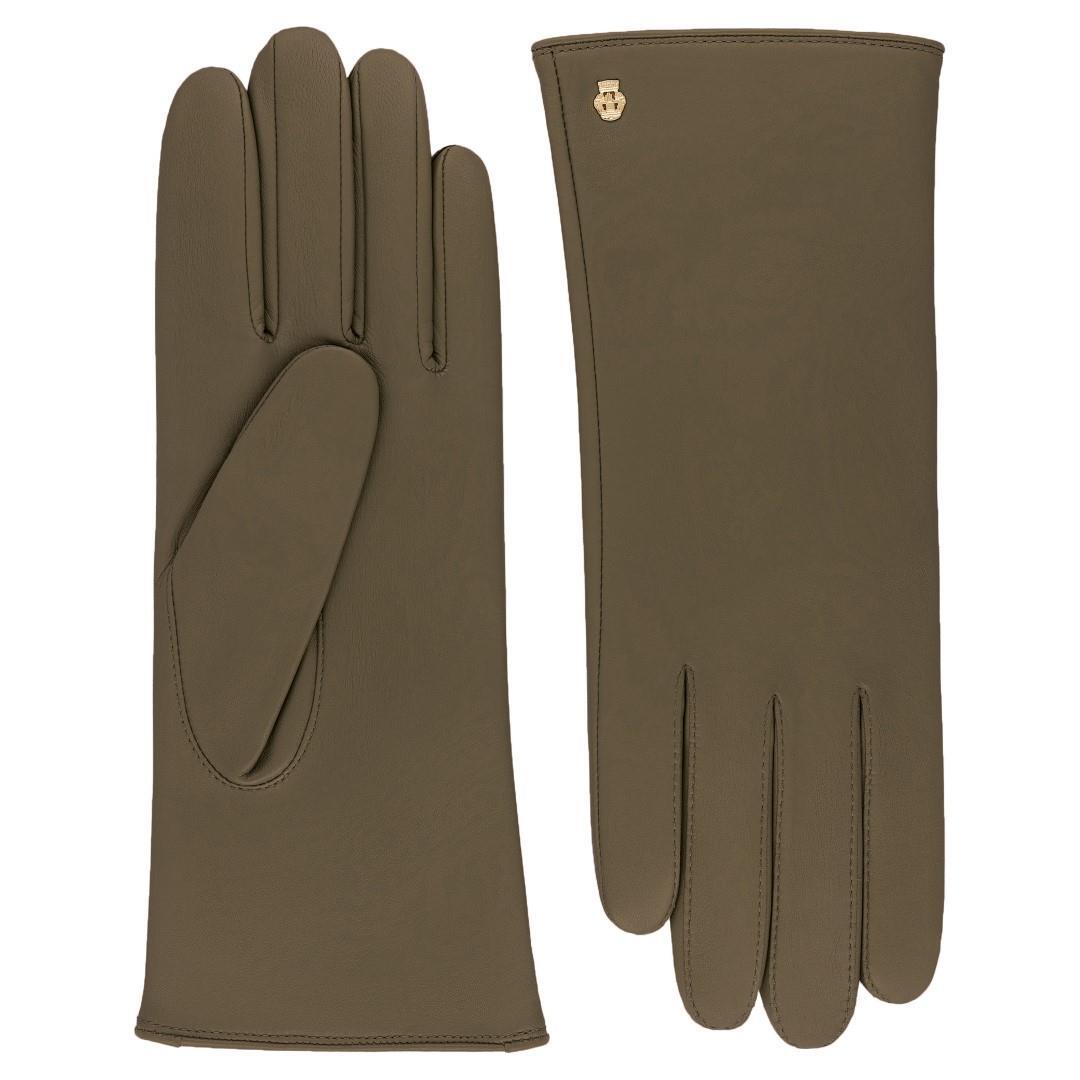 ROECKL - NAPPA CLASSICS Damen Handschuh Hamburg Nappa Haarschaf Moss Schlamm - Gr. - 7 von ROECKL