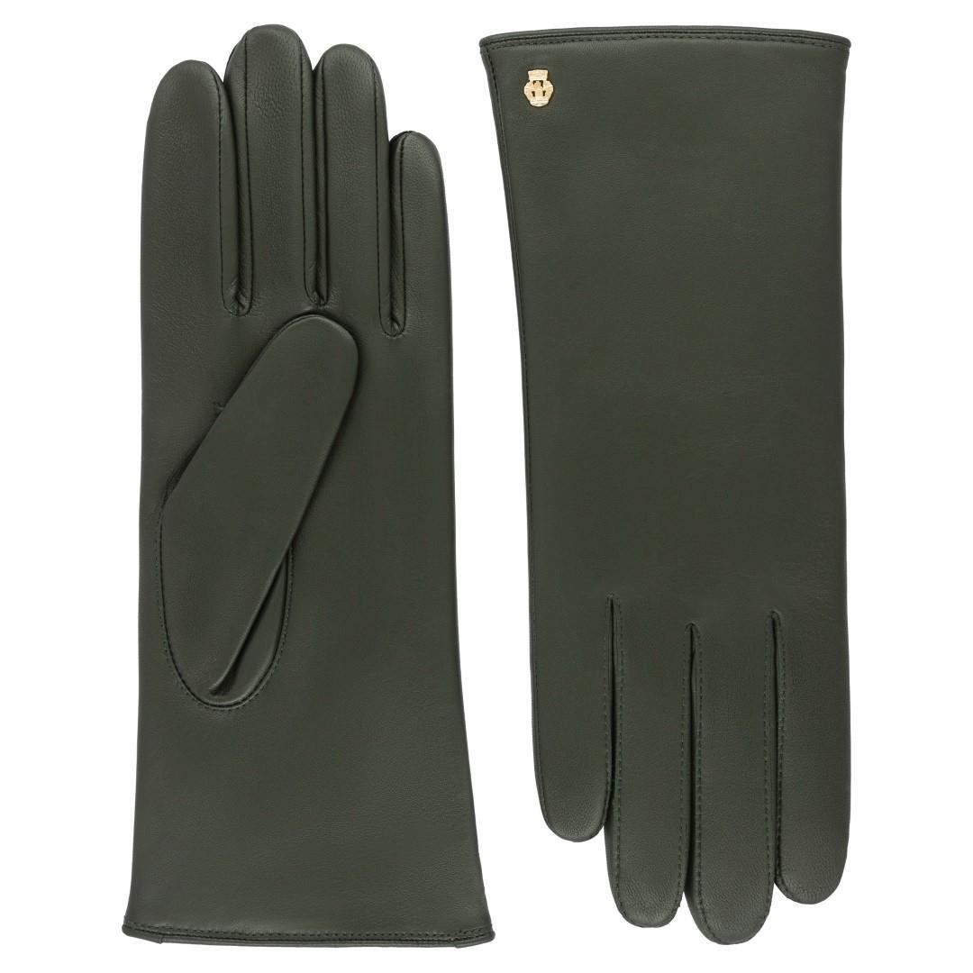 ROECKL - NAPPA CLASSICS Damen Handschuh Hamburg Nappa Haarschaf Pine Dunkelgrün - Gr. - 8 1/2 von ROECKL