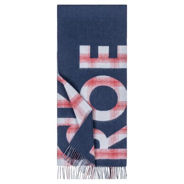 ROECKL - Roeckl Schal Logo Check, Blau-Rot von ROECKL