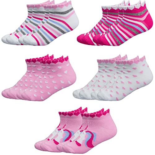 RØDER 10 Paar Kinder Sneaker Socken Jungen & Mädchen Sneakersocken für KIDS Kindersocken aus weicher Baumwolle kurze Socken (Mädchen, 23-26) von RØDER