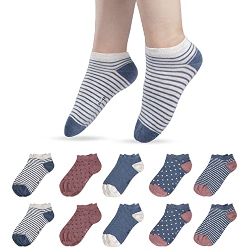 RØDER 10er Sneaker Socken Damen • Baumwollgemisch • Mehrfarbig • Ohne Naht • Ohne Gummi (35-38,Marine) von RØDER