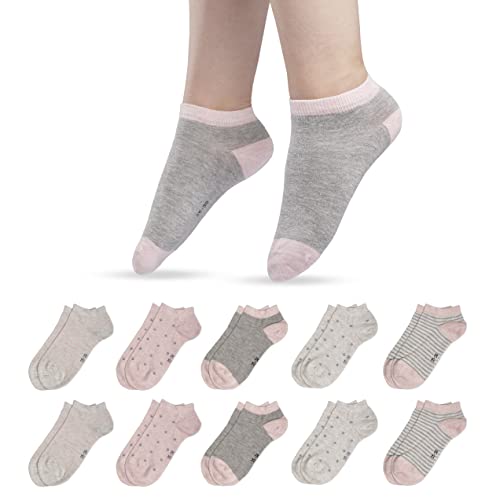 RØDER 10er Sneaker Socken Damen • Baumwollgemisch • Mehrfarbig • Ohne Naht • Ohne Gummi (39-42,Rose) von RØDER