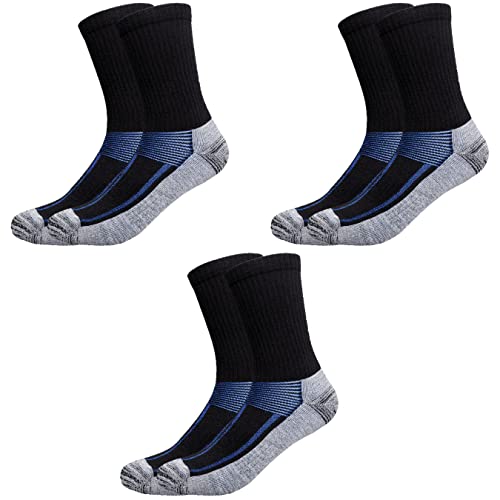 RØDER 3 Paar PREMIUM Merino Wandersocken Anti-Blasen gepolstert, für Herren & Damen Trekking Socken Funktionssocken Hiking Walking (Schwarz, 35-38) von RØDER