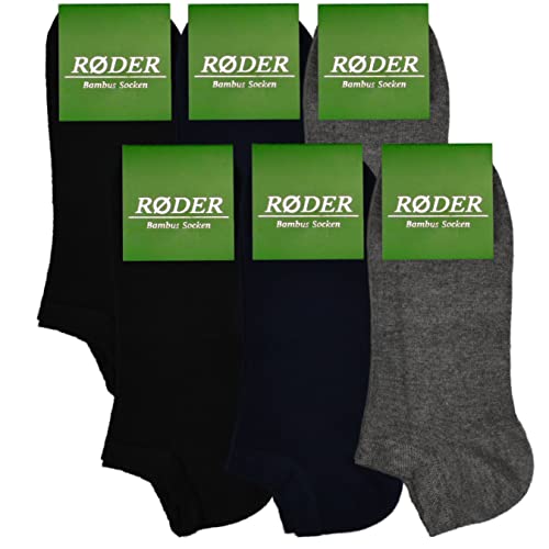 RØDER 6 | 12 | 18 Paar Bambus Sneaker Socken Herren Damen Bambussocken Viskose (43-46,6 Paar Mix) von RØDER