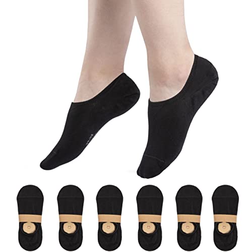 RØDER 6 Paar Premium Füsslinge unsichtbar im Schuh mit Antirutsch Diamond System Baumwolle Damen Herren Sneakersocken (35-38,Schwarz) von RØDER