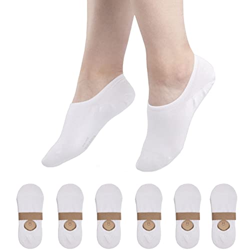 RØDER 6 Paar Premium Füsslinge unsichtbar im Schuh mit Antirutsch Diamond System Baumwolle Damen Herren Sneakersocken (39-42, Weiss) von RØDER