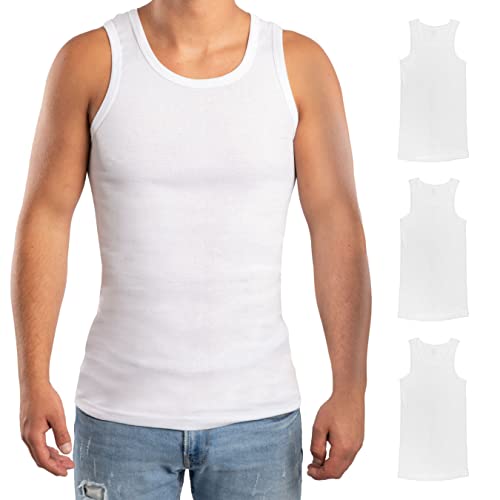 RØDER Premium 3er Pack • Unterhemd Herren• 100% gekämmte Baumwolle • Weiss • Schwarz • (S-3XL) • Tanktop (Weiss,4XL) von RØDER