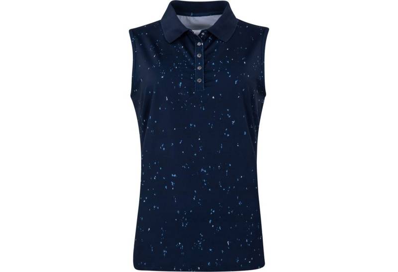 RÖHNISCH Poloshirt Röhnisch Direction Sleeveless Polo Navy Micro Spot von RÖHNISCH