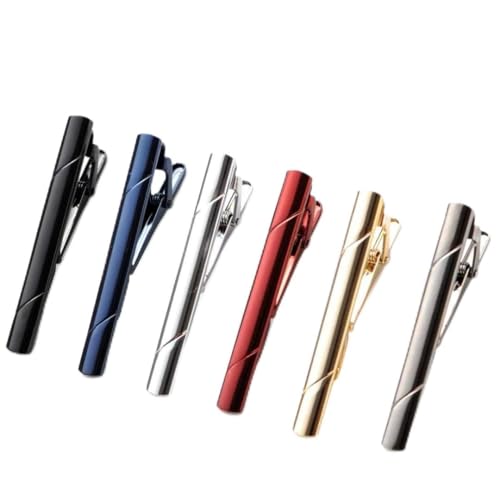ROEOWENE 6 Stück Herren Krawattennadel Set mit Geschenkbox Klassische Krawattennadeln für Herren Silber Krawattenklammern Gold Edelstahl Krawattennadel Men's Tie Clip Set für Männer Hochzeit Business von ROEOWENE