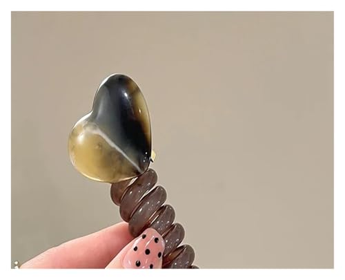 1 paar Elastische Spirale Telefon Draht Haarband Liebe Pferdeschwänzen Zopf Kopf Gummi Mädchen Herz Haargummi Frauen Temperament Zubehör(2) von ROEUIPG