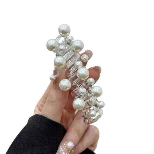 1 paar Perle Telefon Draht Bogen-knoten Elastische Haarband for Frauen Mädchen Haar Weben Spirale Schnur Gummiband perle Zubehör(White) von ROEUIPG