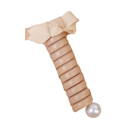 2 stücke Bogen Elastische Gummibänder for Frauen Mädchen Telefon Draht Haar Krawatten Schleife Spirale Spule Haarbänder Pferdeschwanz Halter Zubehör(Bow- khaki) von ROEUIPG