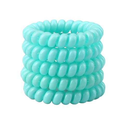 5 Teil/satz Frauen Haar Bands Zubehör Bunte Telefon Draht Elastische Krawatte Spirale Schnur Gummiband Mädchen Scrunchie(Color 11) von ROEUIPG