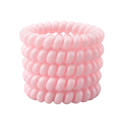 5 Teil/satz Frauen Haar Bands Zubehör Bunte Telefon Draht Elastische Krawatte Spirale Schnur Gummiband Mädchen Scrunchie(Color 3) von ROEUIPG