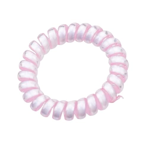 5Pcs Farbe Leucht Telefon Linie Haar Ring Gummiband Weiche for Frauen Pferdeschwanz Zubehör Headwear Weibliche Scrunchie(Pink) von ROEUIPG