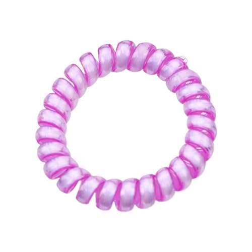5Pcs Farbe Leucht Telefon Linie Haar Ring Gummiband Weiche for Frauen Pferdeschwanz Zubehör Headwear Weibliche Scrunchie(Purple) von ROEUIPG