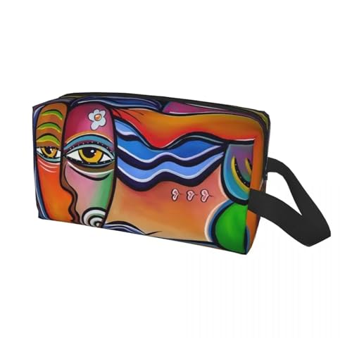 Benutzerdefinierte Pablo Picasso Mädchen vor einem Spiegel Reise Kosmetiktasche for Frauen Kulturbeutel Make-up Organizer Lady Beauty Aufbewahrung Dopp Kit(Color07) von ROEUIPG