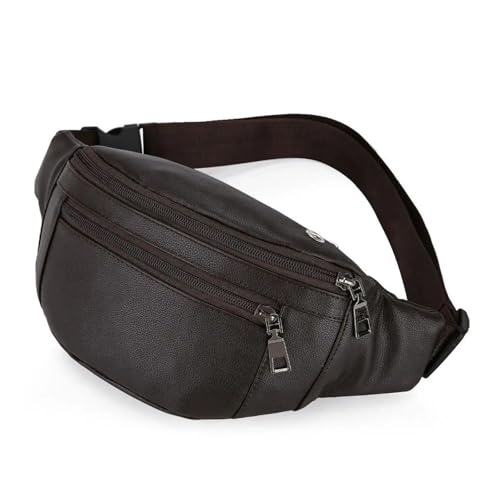 Business Leder Gürteltasche Multifunktionale Bargeld Geldbörsen Outdoor Umhängetaschen Wasserdicht Sporting Pack Reisen Mann(Brown) von ROEUIPG