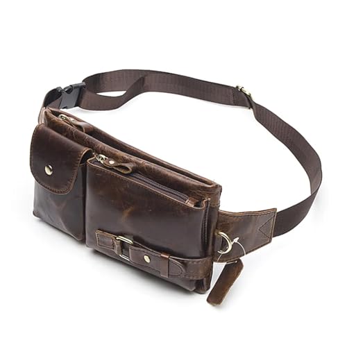 Echtes Leder Taille Packs Männer Taschen Fanny Pack Gürtel Tasche Telefon Reise(Color 01) von ROEUIPG