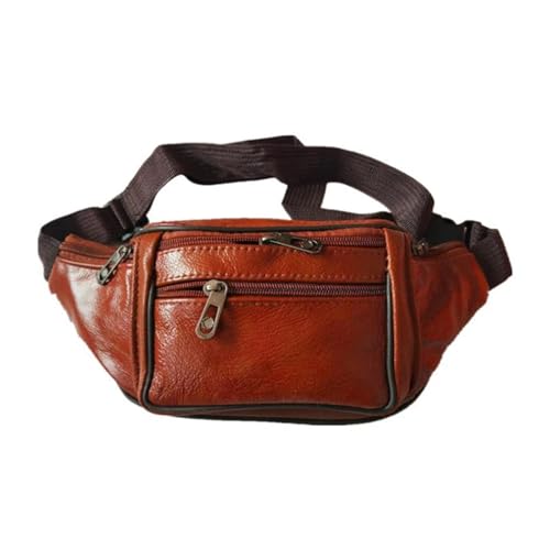 Echtes Leder Taille Tasche Männer Pack Lustige Gürtel Kette for Telefon Beutel Herren Fanny(Color 04) von ROEUIPG