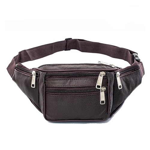 Echtes Leder Taille Tasche Männer Pack Lustige Gürtel Kette for Telefon Beutel Herren Fanny(Color 05) von ROEUIPG