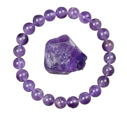 Goldene Obsidian Stein Perlen Armband Männer Frauen Licht Regenbogen Rohstein Runde Perle Energie Schmuck(17cm,6MM BEADS_4 AMETHYST) von ROEUIPG