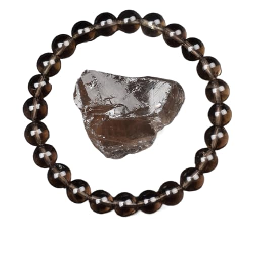 Goldene Obsidian Stein Perlen Armband Männer Frauen Licht Regenbogen Rohstein Runde Perle Energie Schmuck(17cm,8MM BEADS_40 TEA CRYSTAL) von ROEUIPG