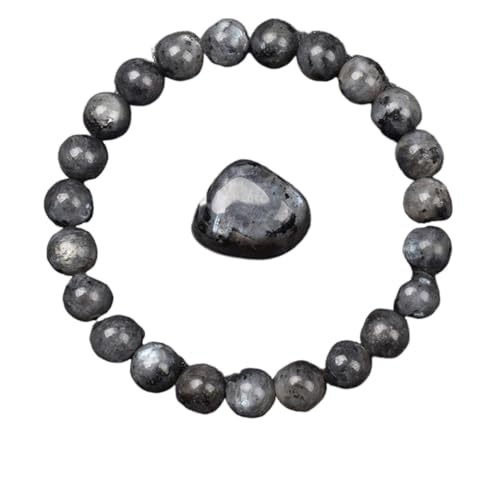 Goldene Obsidian Stein Perlen Armband Männer Frauen Licht Regenbogen Rohstein Runde Perle Energie Schmuck(19cm,6MM BEADS_16 LABRADORITE) von ROEUIPG