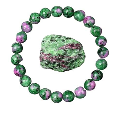 Goldene Obsidian Stein Perlen Armband Männer Frauen Licht Regenbogen Rohstein Runde Perle Energie Schmuck(21cm,6MM BEADS_7 EPIDOTE) von ROEUIPG