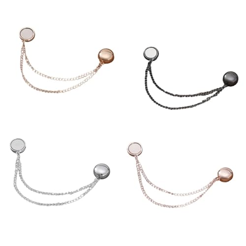 Hemdkragenkette mit magnetischer Schnalle, Schmuck for Damen, Pullover, Schal-Clips, lange Kette(Silver) von ROEUIPG