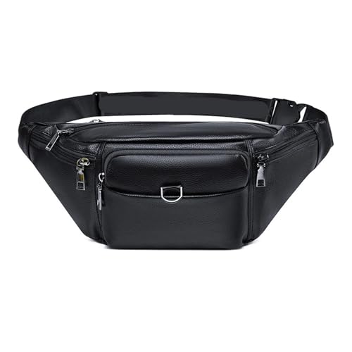 Herren-Gürteltasche aus Leder – Retro-Gürteltasche, Sling-Brusttasche, Crossbody-Hüftgürtel(Style 01) von ROEUIPG