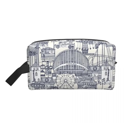 Kawaii Rot und Weiß Toile De Jouy Reise Kulturbeutel Frauen Make-Up Kosmetik Organizer Schönheit Lagerung Dopp Kit(Color 13) von ROEUIPG