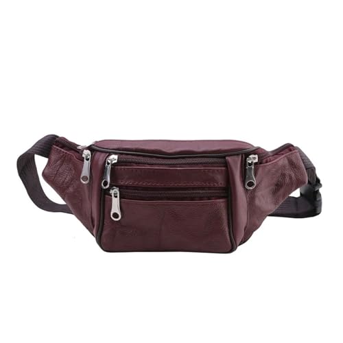 Männer Echtes Leder Taille Packs Organizer Travel Pack Notwendigkeit Gürtel Handy Tasche(Color 02) von ROEUIPG