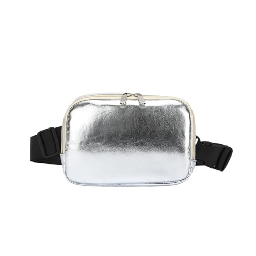 Männer Taille Packs Minimalismus Sling Umhängetasche Pendeln Brust Unisex Telefon(Silver) von ROEUIPG