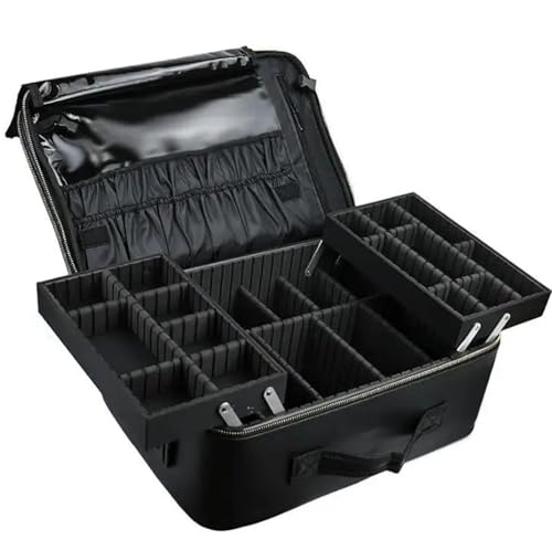 Nagellack-Organizer Frauen Tragbare Kosmetik Organizer Rucksack Make-Up Tasche Koffer Nagel Box Organizer Fall Professionelle Make-Up Künstler Kosmetik Taschen Für Reisen, Zuhause, Schwarz von ROEUIPG