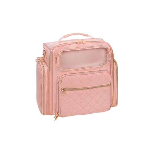 Nagellack-Organizer Multi-Spacer Nail Tool Box Tote Nagellack Aufbewahrungstaschen Große Kapazität Nagellack Flasche Organizer Box Für Reisen, Zuhause, Schwarz(Pink) von ROEUIPG