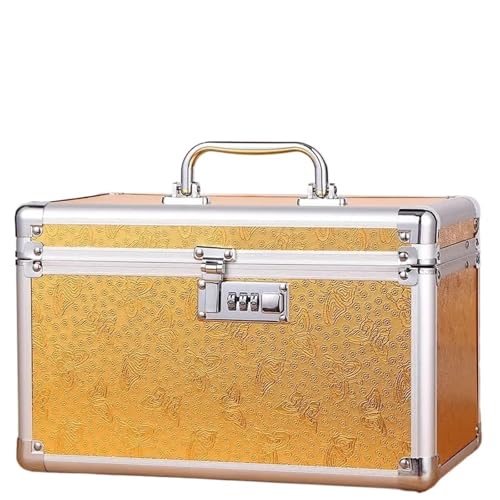 Nagellack-Organizer Schönheit Make-up Box Künstler Professionelle Kosmetik Fällen Make-Up Nagel Multilayer Toolbox Lagerung Organizer Koffer Tasche Für Reisen, Zuhause, Schwarz(Gold A) von ROEUIPG