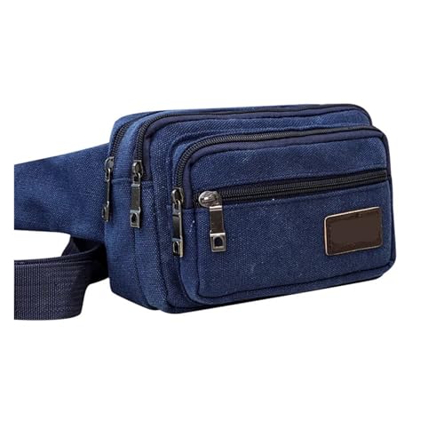 Outdoor Canvas Hüfttasche Sport Multifunktionale Männer PackHigh-Kapazität Taschen Tragbare Telefon Geldbörse(Dark Blue) von ROEUIPG