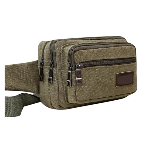 Outdoor Canvas Hüfttasche Sport Multifunktionale Männer PackHigh-Kapazität Taschen Tragbare Telefon Geldbörse(Green) von ROEUIPG