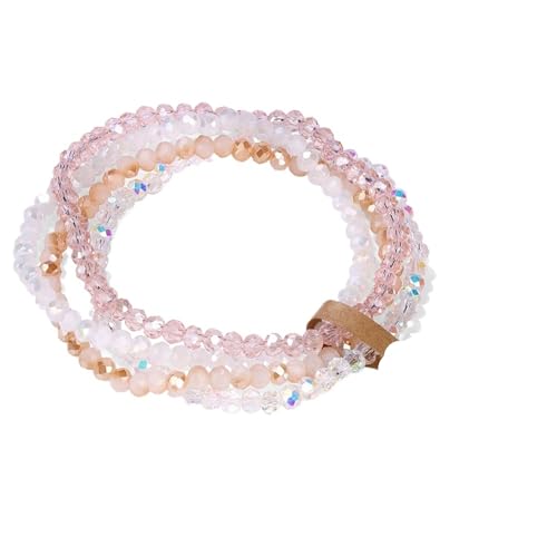 ROEUIPG 4-teiliges Set, Facettierte Glasperlen, Stretch-Armband For Damen Und Herren, Kristallperlen, Mehrfarbig, Elastisches Seil-Armband, Handgefertigter Schmuck(Style 2) von ROEUIPG