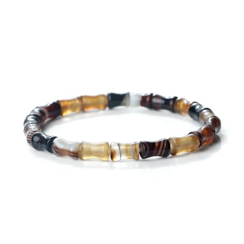 ROEUIPG Bunte gemeinsame Achat elastische Armband Frauen Männer Yoga Paar Armreifen Kette Freundschaft Schmuck Geschenk(Style 9) von ROEUIPG