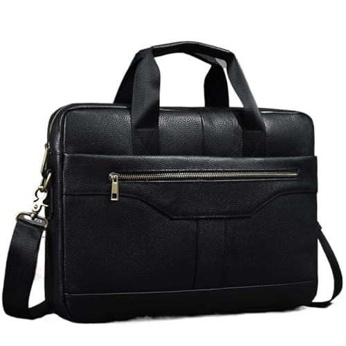 ROEUIPG Echtes Leder Herren Business Handtasche 15" Laptop Aktentasche Tasche Männlich A4 Dokument Schulter Nachricht Computer Arbeit Tote(Color 3) von ROEUIPG