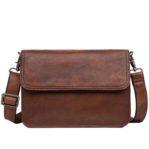 ROEUIPG Freizeit umhängetasche pflanzlich gegerbtes leder handtasche retro herren Baotou schultertasche von ROEUIPG