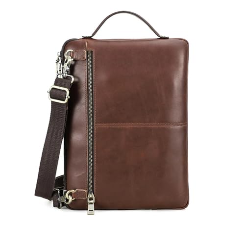 ROEUIPG Herren Echtleder Laptoptasche Handtasche Crossbody Aktentasche Business mit Schultergurt() 17" von ROEUIPG