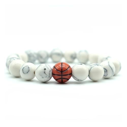 ROEUIPG Minimalistisches Fitnessstudio-Armband for Herren, Basketball, Fußball, 10 mm Stein-Braslet-Perlen, Liebesgeschenk for Freund(4) von ROEUIPG