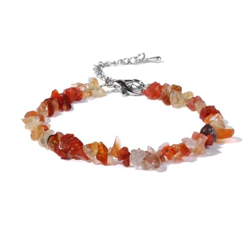 ROEUIPG Quarzkristall-Armband, unregelmäßiger Stein, Perlensplitter, Schmuck, Amethyste, Aquamarine, Citrine, Armbänder for Frauen(20 Agates) von ROEUIPG