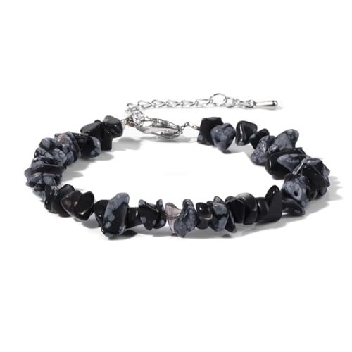 ROEUIPG Quarzkristall-Armband, unregelmäßiger Stein, Perlensplitter, Schmuck, Amethyste, Aquamarine, Citrine, Armbänder for Frauen(8 Alabaster) von ROEUIPG