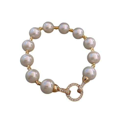ROEUIPG Retro Licht Luxus Elegante Zirkon Perle Armband for Frauen Mode Süße Kristall Schmuck Party Geschenke von ROEUIPG