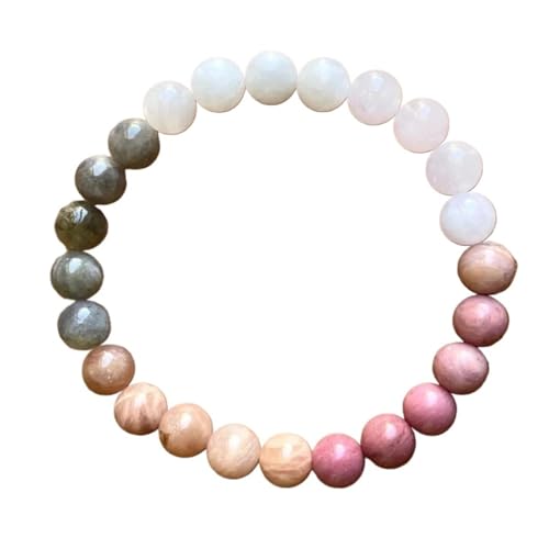 ROEUIPG Rosa Amethyst Armband, kubisches, Paar-Liebesgeschenke, wunderschöner Schmuck, echte Steinperlen-Armreifen, handgefertigt(Self-Love Bracelet) von ROEUIPG